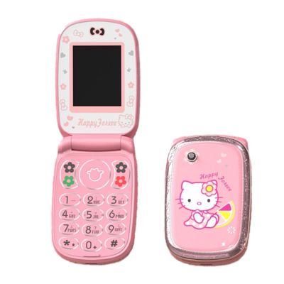 Mini Girl Cartoon Flip Mobile Phone 1.8 Dual SIM Card Music Lamp Tlephone NO Camera Bluetooth Children Kids Clamshell CellPhone