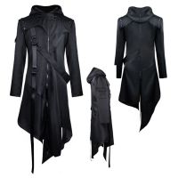 Men Jacket Gothic Swallow-Tail Coat Cosplay Costume Halloween Long Uniform