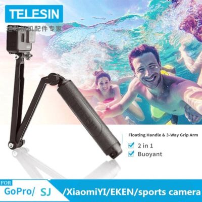 Best Seller!! TELESIN 3 Way Grip Tripod Selfie Stick Hand GRIP Monopod Tripod for GoPro Hero 11 10 9 8 7 Gopro Max OSMO ไม้ 3way