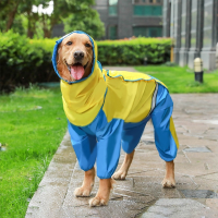 Clothes Four Seasons Outdoor All-inclusive Reflective Dog Raincoat Schnauzer Golden Retriever Dog Costumes for Large Dogs