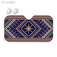 Ethnic Boho Art Design Print Universal Car Windshield Sunshade Car Sun Screen Blocks UV Rays Universal Accessories Decoration