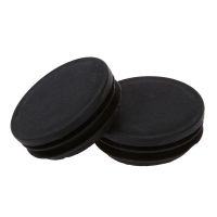 60 x Black Plastic 50mm Dia Round Tubing Tube Insert Caps Covers