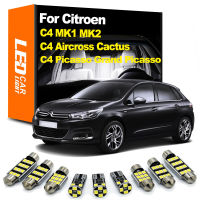 Zooms ภายใน LED สำหรับ Citroen C4 MK1 MK2 B7 Picasso Grand Picasso I II Aircross Cactus 2004-2019 2020 CANbus รถ light. จูบ