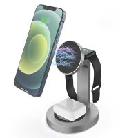 ZZOOI QI Magnetic 3 in 1 Wireless Charger 15W Fast Charge Stand For Ipone 12/13 Magnet Dock Station For Apple Watch SE/7/6/Airpods Pro