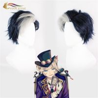 YOUR STYLE Identity V Joseph Cosplay Wigs Synthetic Short Wigs Male Wig Anime Halloween Wigs Black And White Male Wigs Short