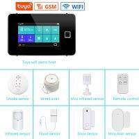 【hot】✼  4.3 Inch TFT Alarm WiFi Gsm Security Fingerprint Arming Display Tuya With 433Mhz Sensor Detector