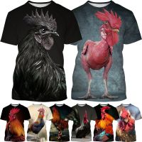 ใหม่ Rooster Art พิมพ์ T เสื้อผู้ชายสบายๆ Cool สัตว์3D แขนสั้น T เสื้อไก่ Harajuku สไตล์ Streetwear Top