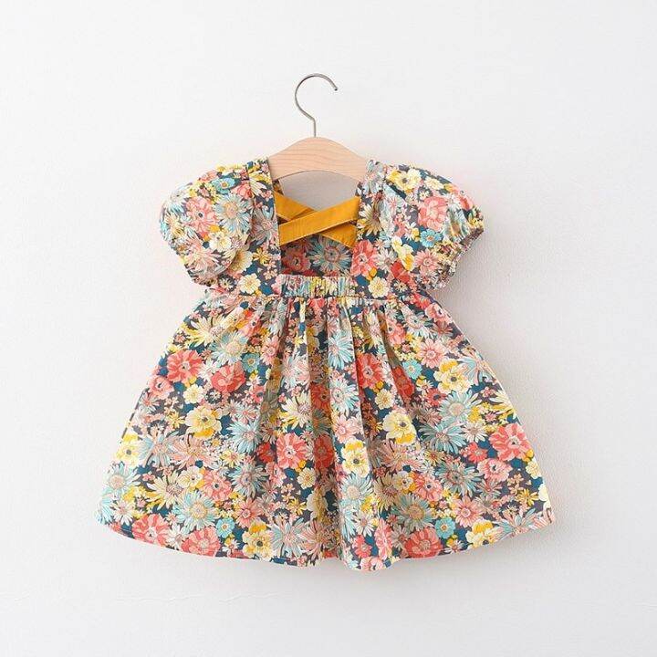 jeansame-dress-เด็กวัยหัดเดิน-babyclothesshort-แขน-floralbirthdaydresses-สำหรับสาวเสื้อผ้าเด็กชุดเครื่องแต่งกายบาง