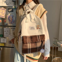 Female Canvas Backpacks for School Teenagers Girls Small Fresh Plaid School Bag Kawaii Bookbag Korean College 2020 New Mochilas