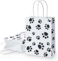 【YF】ஐ▲☄  Dog Print with Paper Twist Handles Treat Goodie for PET Favor