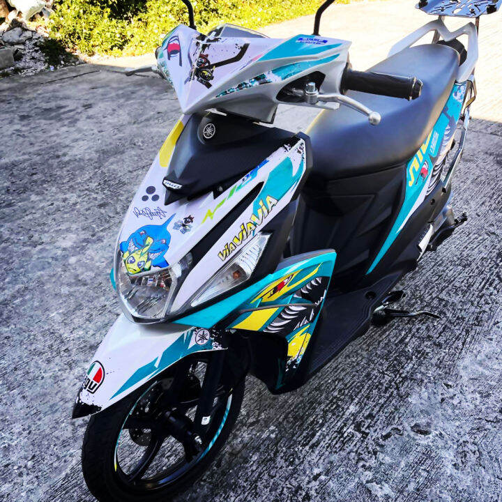 Mio i 125 Decal Shark Design, Waterproof Motorcycle Sticker, Laminated
