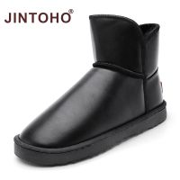 【JINTOHO รองเท้าบูท กันหิมะ สีดํา น้ําตาล เทา อบอุ่น แฟชั่นฤดูหนาว สําหรับผู้ชาย ผู้หญิง ไซซ์ 36-45