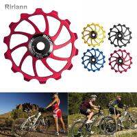 RIRIANN MTB การขี่จักรยานอลูมิเนียมอัลลอย14T 15T 16T แบริ่งลูกกลิ้งสายพานล้อเลื่อนคู่มือตัวเปลี่ยนเกียร์ด้านหลังล้อเซรามิกส์