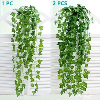 （A SHACK） 1/2Pcs 2.1M ตกแต่งบ้าน Suggine Fake Foliage FlowersGreenWreath อุปกรณ์เสริม