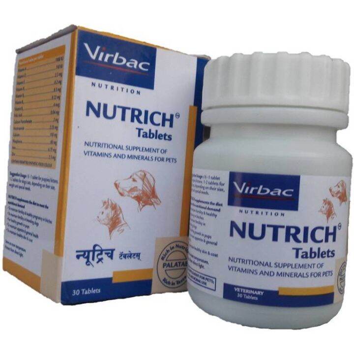 Virbac Nutrich Supplement for Dogs & Cats 30 Tablets Lazada PH
