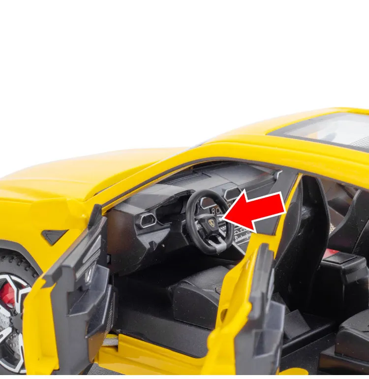 Mô hình xe hơi Lamborghini Urus tỷ lệ 1:32 khung kim loại có đèn âm thanh  mô phỏng mở 4 cửa, cốp, capo cót chạy đà 