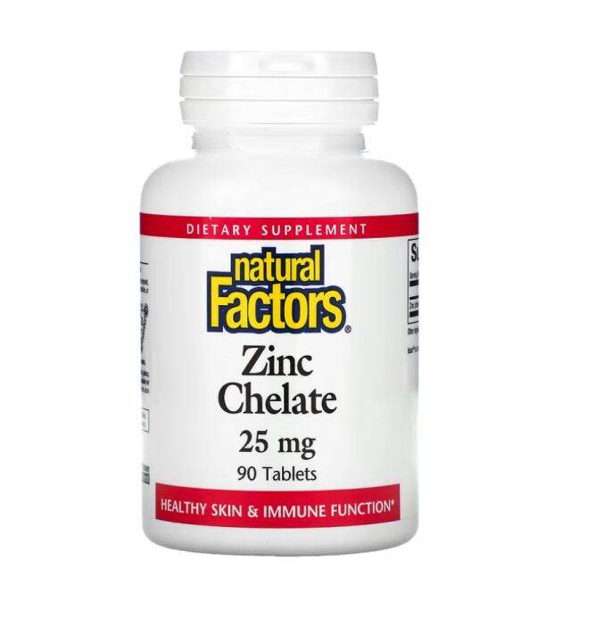 [ ซิงค์ ] Natural Factors, Zinc Chelate (25 mg) x 90 เม็ด | Lazada.co.th