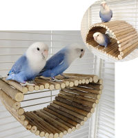 Parrot Snuggle Hut Bird Wood Hammock Tent ทนทานโค้งสะพานรูปร่างทนต่อการกัดติดตั้งง่ายสำหรับ Lovebird สำหรับเล่น