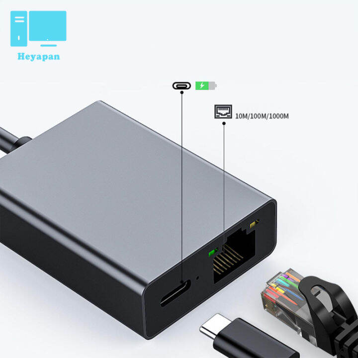 cod-usb-c-ไป-rj45ตัวแปลงการ์ดอีเธอร์เน็ตกิกะบิตชนิด-c-อะแดปเตอร์อีเทอร์เน็ตสำหรับเครือข่ายทีวี-4k-โทรศัพท์มือถือแท็บเล็ต