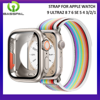 BassPal 2-In-1 Set Trail Loop Strap + เคสรูปลักษณ์อัพเกรดเป็น Ultra 49มม. สำหรับ Apple Watch 45มม. 40มม. 44มม. 41มม. ไนลอนพร้อมเคส Correa เต็มหน้าจอสำหรับ I Watch ชุด9 8 7 6 5 SE