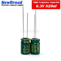 10PCS Aluminum electrolytic capacitor 820UF 6.3V 25V 50V high frequency low resistance long life direct inserted 820UF Greengold