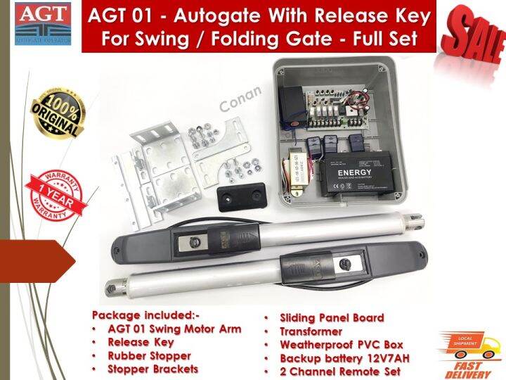 AGT 01 - Autogate With Release Key For Swing / Folding Gate - Full Set ...