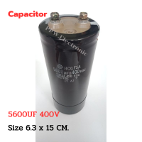 1ตัว Capacitor 5600UF 400V 400DVC สีดำ SURGE 450VDC คาปาซิเตอร์แบบขันสกรู ขนาด6.3x15CM Cหัวน็อต 5600UF Hitachi ตัวเก็บประจุ สีดำ C5600UF 400V C 5600UF450V C 5600UF 400VDC คาปาซิเตอร์