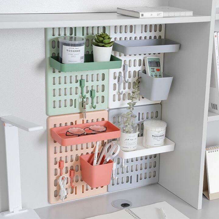 cw-punch-free-plastic-hole-board-rack-wall-mount-storage-organizer-pegboard-shelf