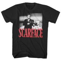 【Hot】 เสื้อยืดผ้าฝ้ายฟิล์ม T เสื้อ Scarface Tony Montana Big ปืน Little Friend Men T เสื้อแฟชั่นผู้ชายเสื้อผ้า Pacino ภาพยนตร์ Gangster กราฟิกเสื้อ