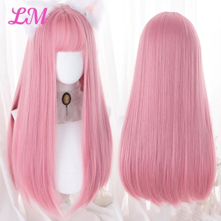 lm-cosplay-wig-with-bangs-synthetic-straight-hair-24-inch-long-heat-resistant-pink-wig-for-women