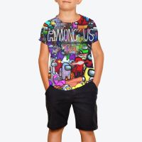 Among us Game Print Kids Summer Boys Round Neck T-Shirt Casual Student Birthday Gift Shirt Top