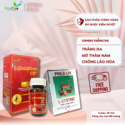 Combo viên uống trắng da cao cấp 90 viên L-glutathione 1000mg Vinacao và L