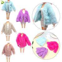 DEMI ของขวัญสำหรับเด็กผู้หญิง สีทึบ เครื่องประดับ ตุ๊กตา Plush Coat เสื้อคลุมมินิ DIY ตุ๊กตาสวม
