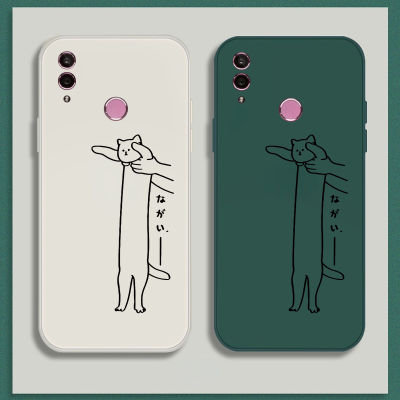เคส Huawei Honor 10 Lite Case เคสซิลิโคนเหลวแมวขี้เกียจการ์ตูนน่ารัก Flocking ฝาครอบโทรศัพท์ป้องกัน