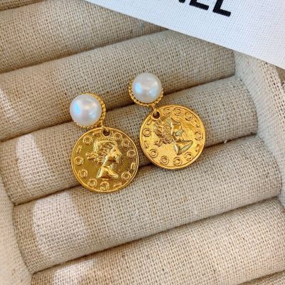 Elegant Nature Pearl Vintage Women Girls Pearl Stud Earrings Fashion Baroque Exquissite Ear Rings Lady Classic Earring JewelryTH