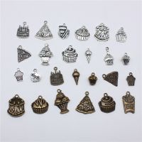 10pcs Birthday Cake Cookie Fries Cupcake Charms DIY Crafts Making Findings Handmade Tibetan Jewelry DIY accessories and others