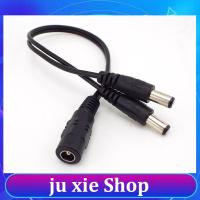 JuXie store CCTV Security Camera 1DC Female To 2 Male plug Power Cord Adapter Connector Cable Jack Splitter For RGB Controller LED Strip