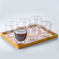 ❀▣ Double Wall Glass Coffee Cups Double Wall Transparent Glass - 6pcs Double Wall - Aliexpress