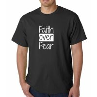 ข้อเสนอพิเศษ เสื้อยืด พิมพ์ลาย Faith Over Fear Easter ของขวัญคริสเตียน สําหรับผู้ชายS-5XL