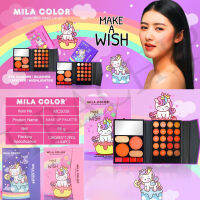 พาเลทแต่งตากระเป๋า รูปปกยูนิคอนร์ MILA COLOR​ Eyeshadow อายแชโดว์​ บ​ลัช​ออน​ ลิปสติก​ คิ้ว​ฝุ่น​ ไฮไลท์สวยครบจบในตลับเดียว?