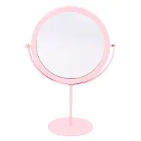 Standing Portable Metal Makeup Mirror Round Shape Desktop Vanity Mirror