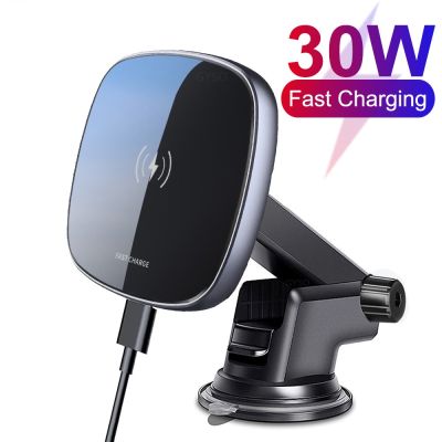 ❀⊕☬ 30W Magnetic Car Phone Holder Wireless Charger for Apple iPhone 11 12 13 14 Pro XS Max X Wireless Charging Phone Holder Charger