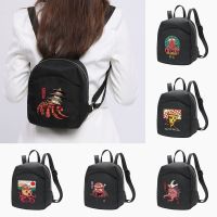 Backpack Women Small Daypack Travel Multi-Function Organizer Cute Monster Print Mini Backpacks Casual Simple Student School Bag 【AUG】