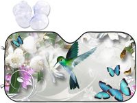 Car sunshade Flowers Hummingbird Butterflies Car Sun Shade for Windshield Sun Visor for Car Art Fun Mat FoldableSTYLE FOR CAR