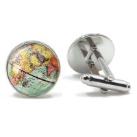 Earth World Map Globe Cufflinks for Mens Cuff Button Americas Europe Map Cuff Links Wedding Cufflinks Men Fashion Jewelry Gift