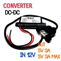 ตัวแปลงแรงดันไฟฟ้า Dc Step Down CONVERTER DC-DC IN DC12V OUT DC5V 3A MAX (หัวUSB ตัวเมีย)