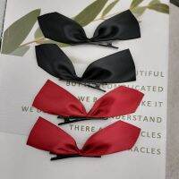 【CW】Black White Ribbon Hair Bows Clips Vintage Bowknot Side Hairpin Cute Girls Barrettes Headdress Hair Accessories for Women dfgTH