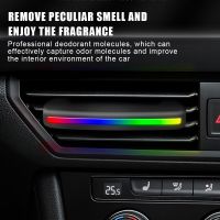 【DT】  hotMini LED Car Smell Air Freshener Conditioning Alloy Auto Vent Outlet Perfume Clip Fresh Aromatherapy with Car Decoration Light