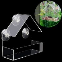 Clear House Window Bird Feeder Birdhouse With Suction Outdoor Garden Feeding New