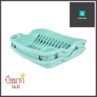 ชั้นคว่ำจานพลาสติก KECH PASTEL 38x38x11 ซม. สีเขียวPLASTIC DISH DRAINER KECH PASTEL 38X38X11CM GREEN **ราคาดีที่สุด**